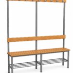 Banc de vestiaire avec porte-manteau et support à chaussures
