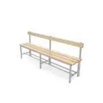 Banc de vestiaire avec dossier et porte-chaussures