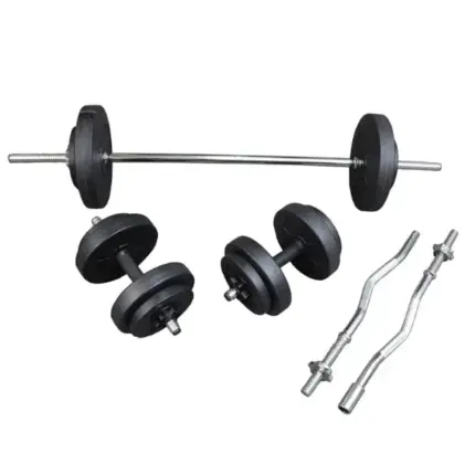 Poids, haltères et barre de musculation