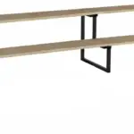 Tribune avec assise en bois