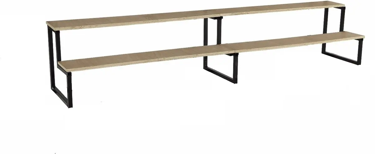 Tribune avec assise en bois